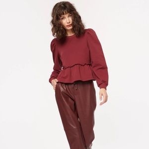 CAMI NYC, Adene Vegan Leather Pant, Auburn, small